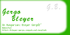 gergo bleyer business card
